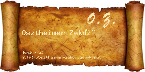 Osztheimer Zekő névjegykártya